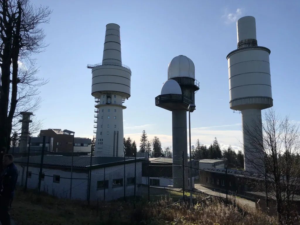 Towers on a mountain summit